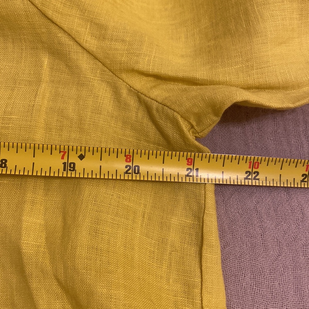 Eileen Fisher Organic Linen Neon Yellow Blouse. Size S - Picture 5 of 8
